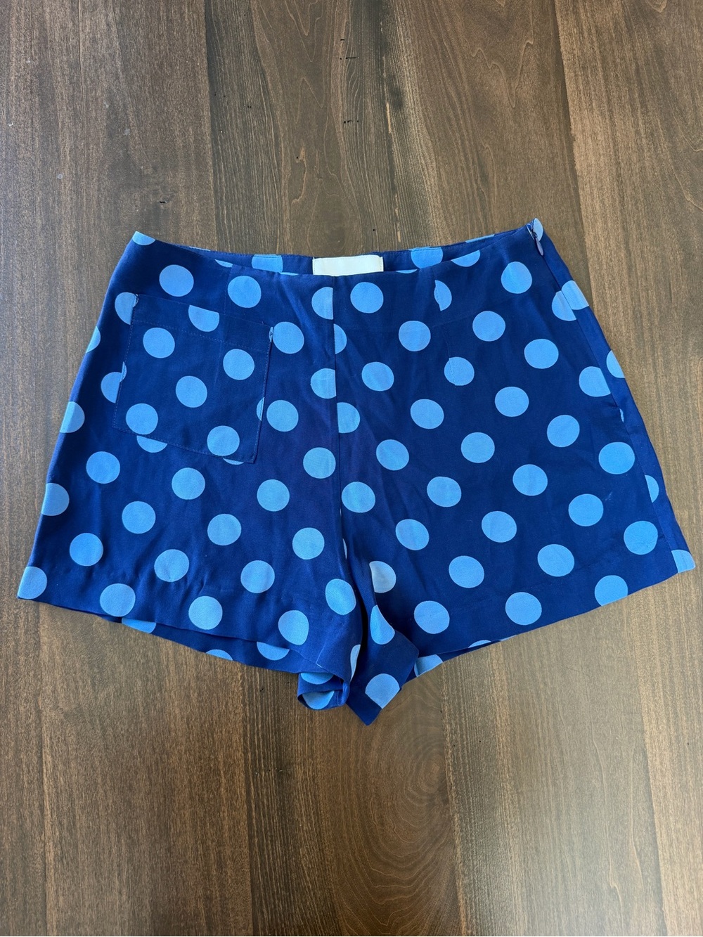 Rachel Antonoff Navy Blue Shorts with Light Blue Polka Dots